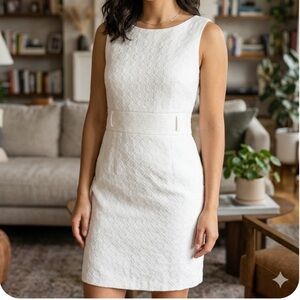 Banana Republic White Textured Mini Dress